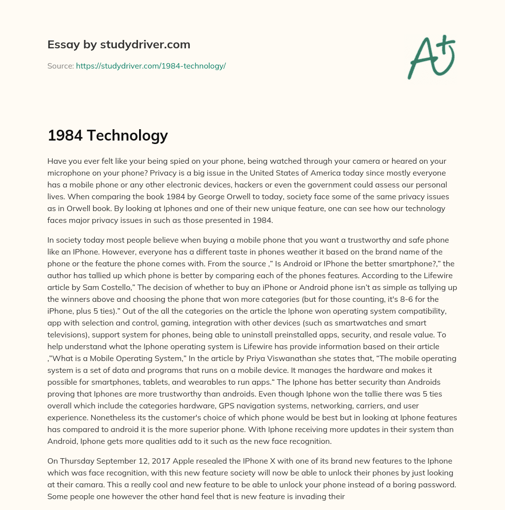 1984 Technology essay