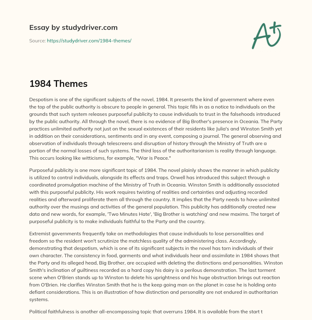 1984 Themes essay