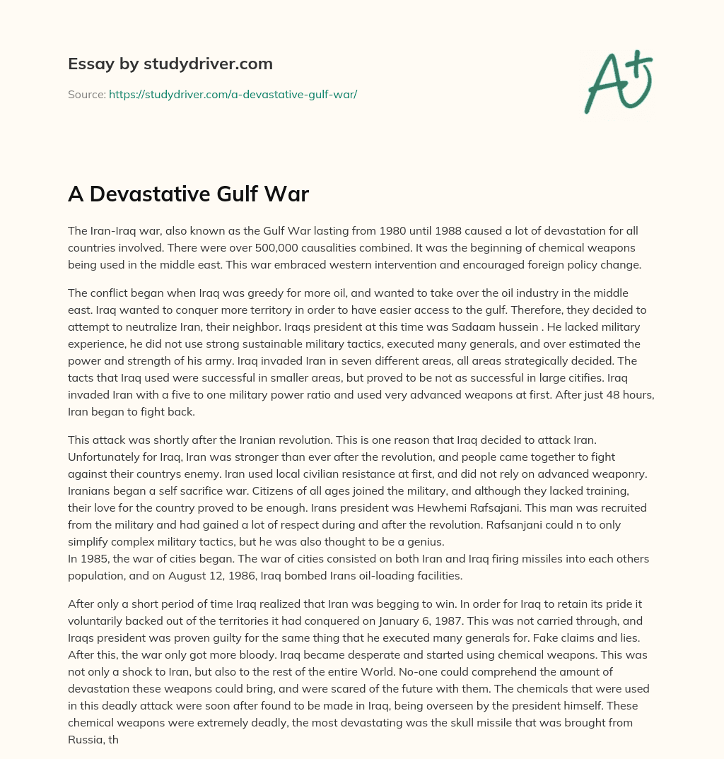A Devastative Gulf War essay