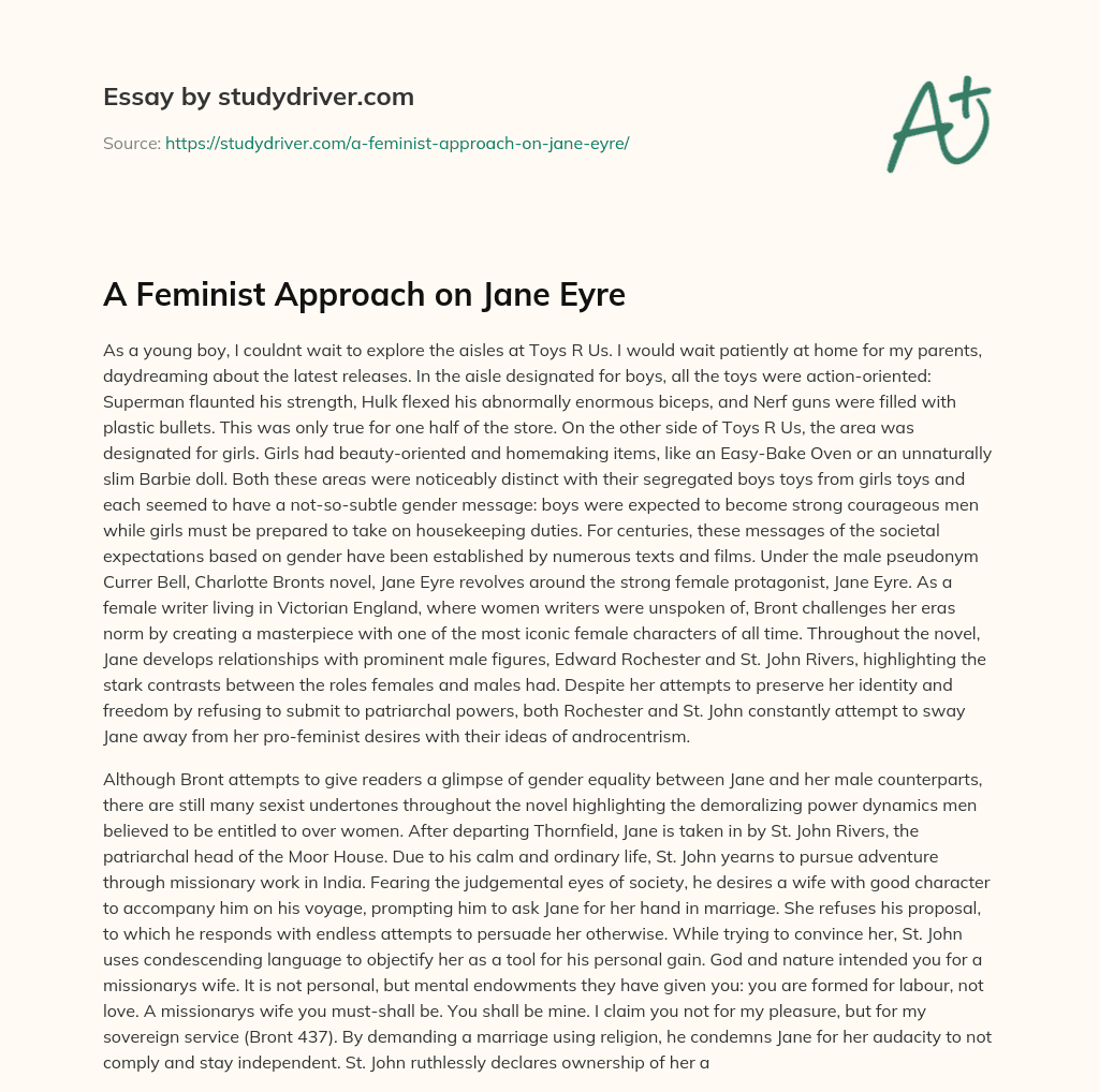 A Feminist Approach on Jane Eyre essay