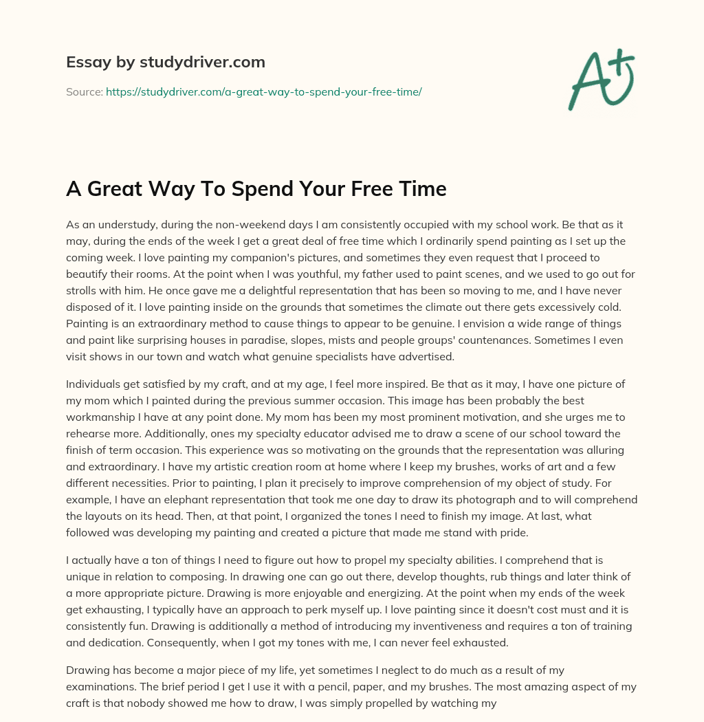 essay about spend free time