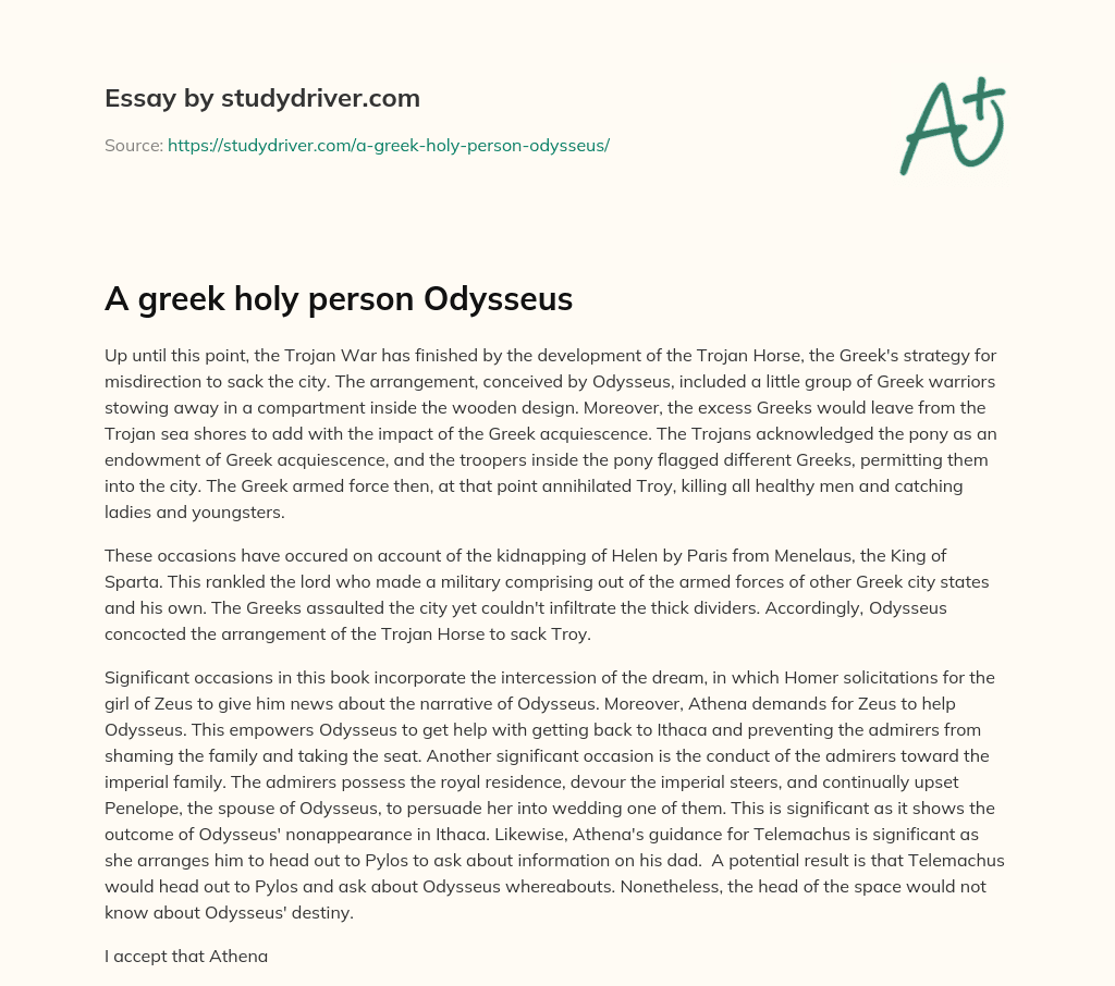 A Greek Holy Person Odysseus essay