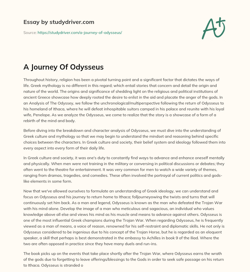 A Journey of Odysseus essay