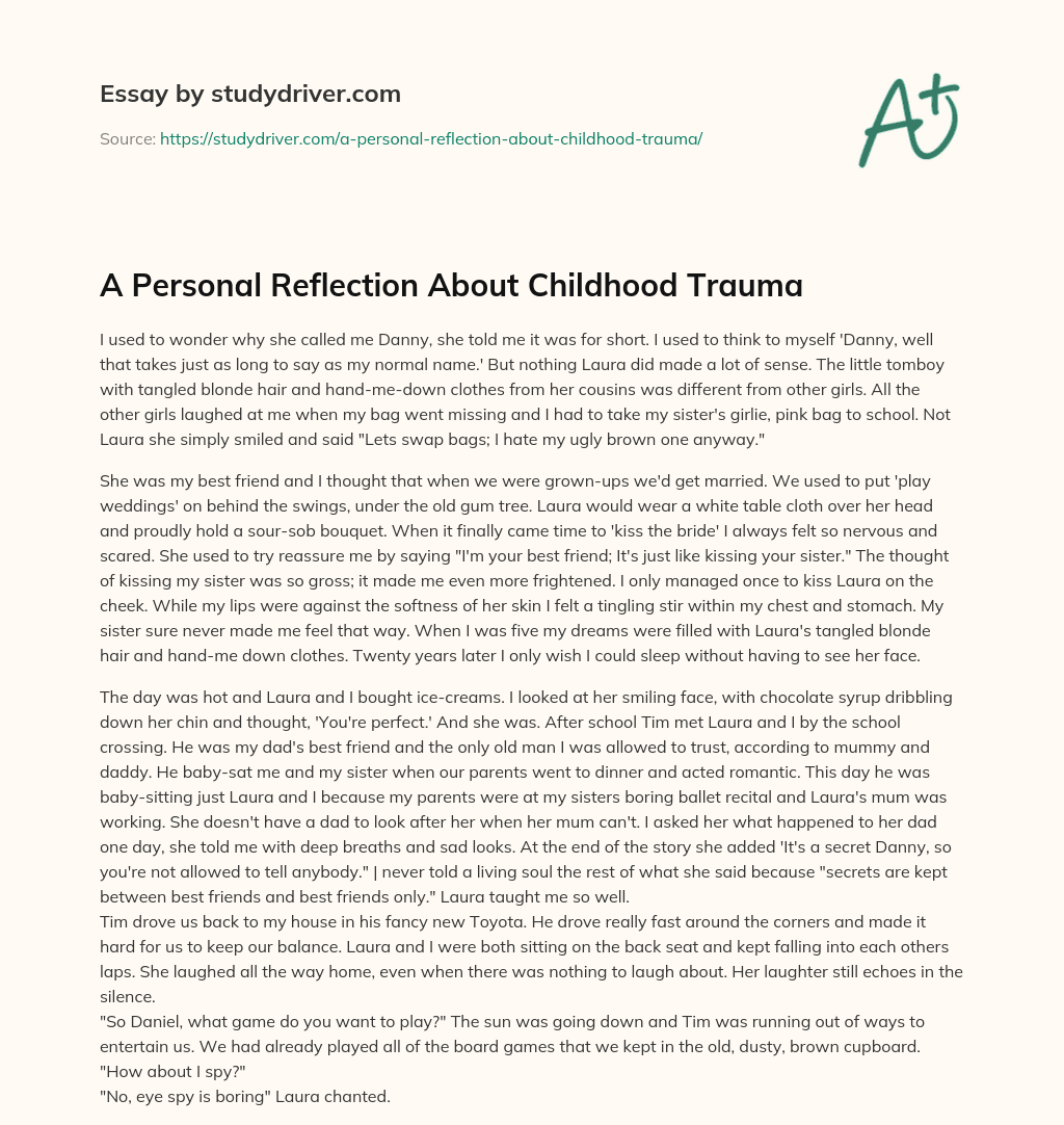 A Personal Reflection about Childhood Trauma essay