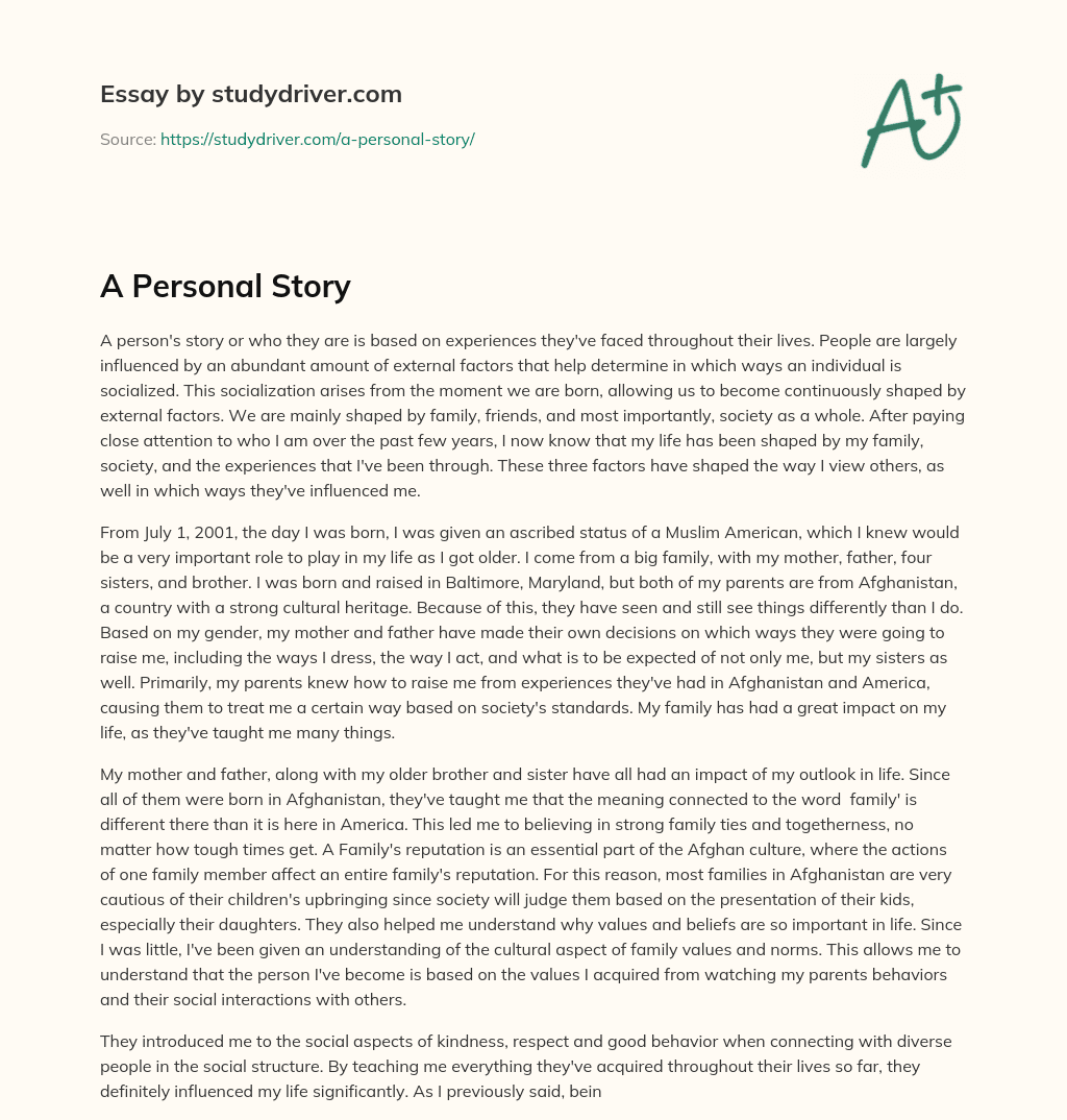 A Personal Story essay