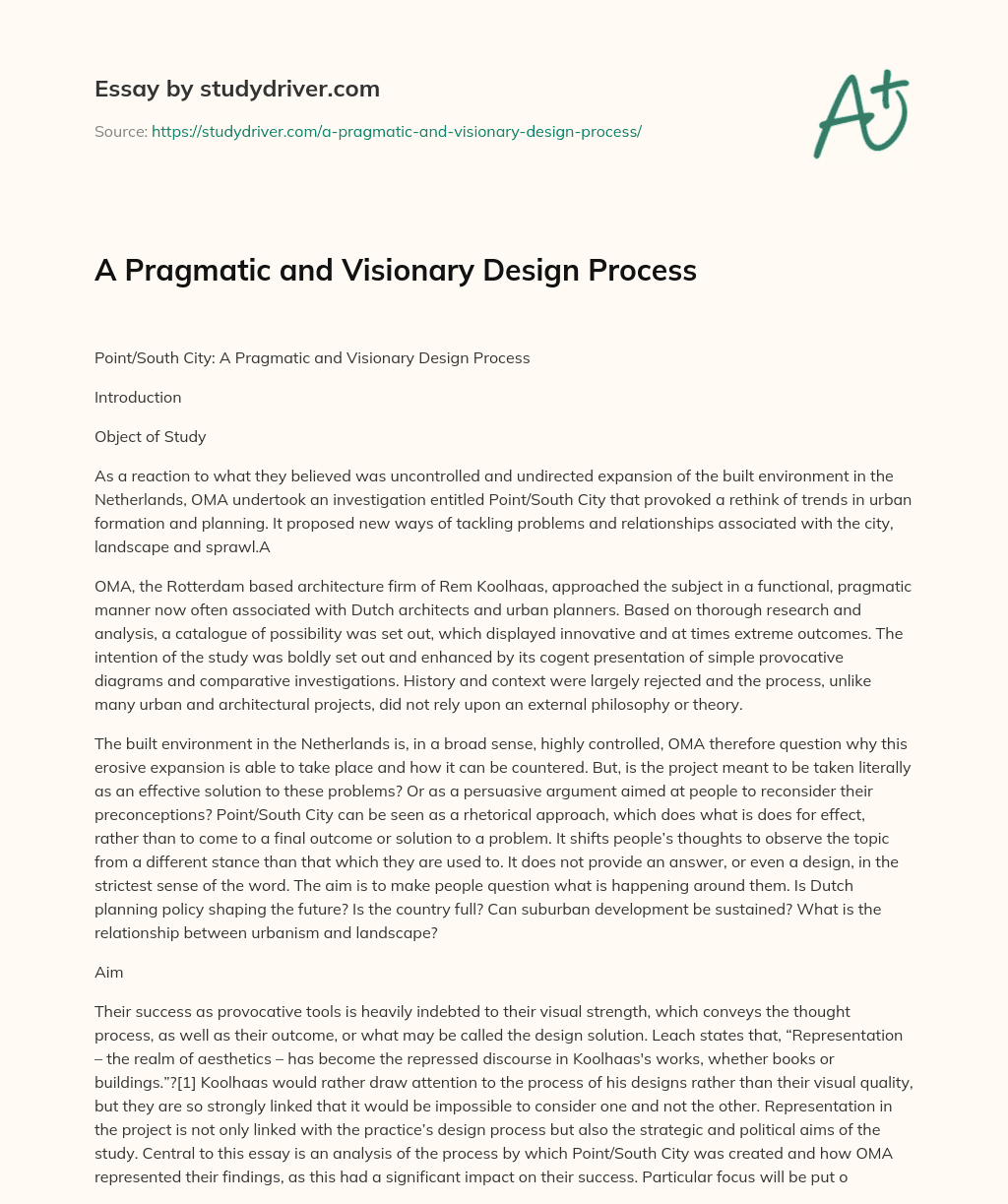 A Pragmatic and Visionary Design Process essay