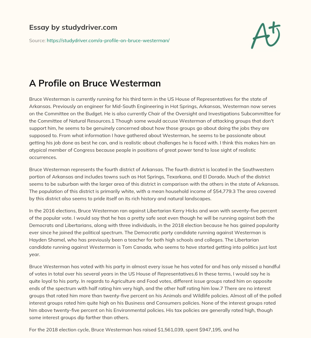A Profile on Bruce Westerman essay