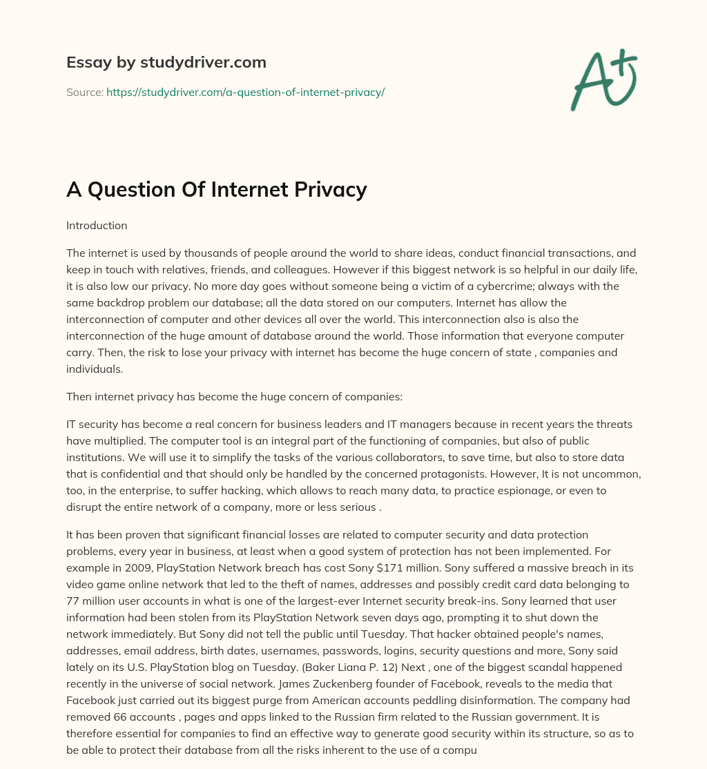 essay on privacy in a digital world