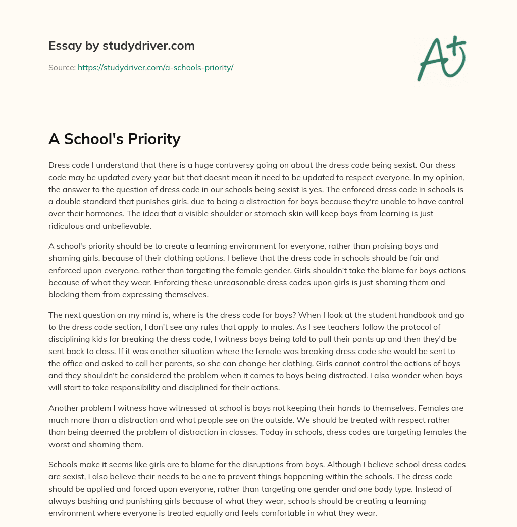 A School’s Priority essay