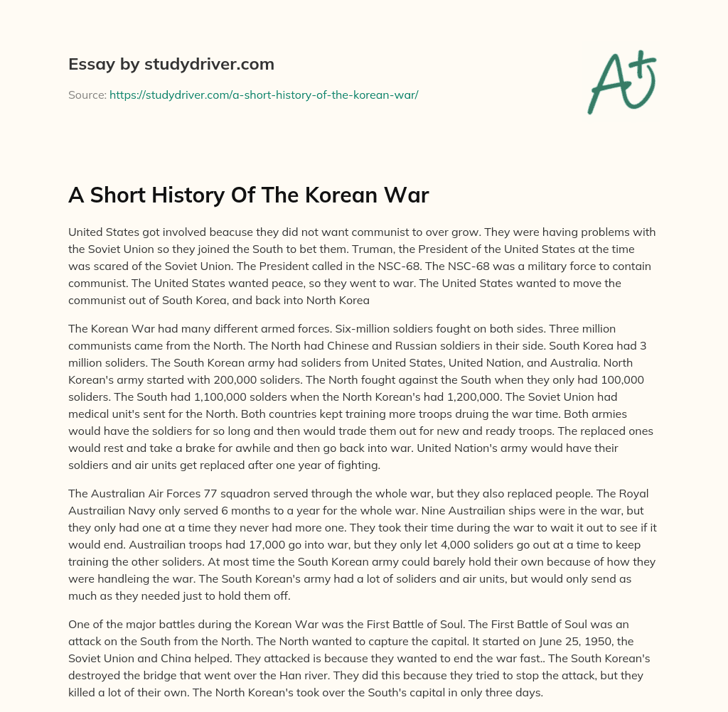 A Short History of the Korean War essay