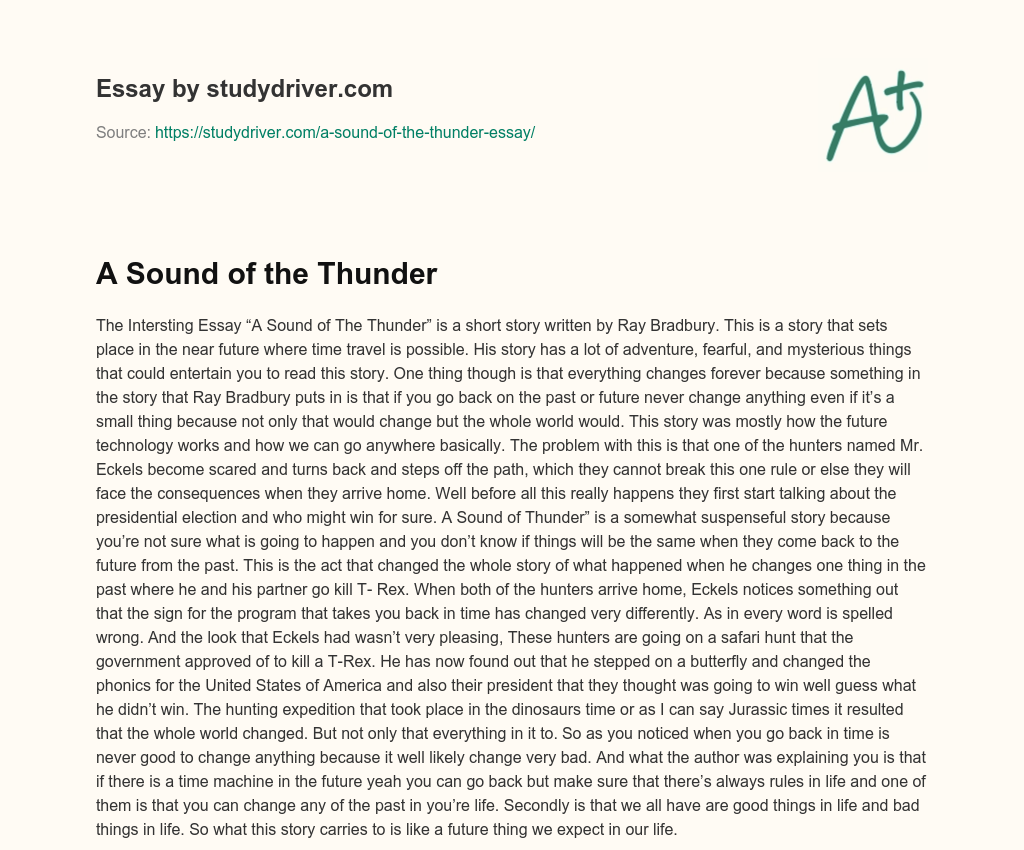 A Sound of the Thunder essay