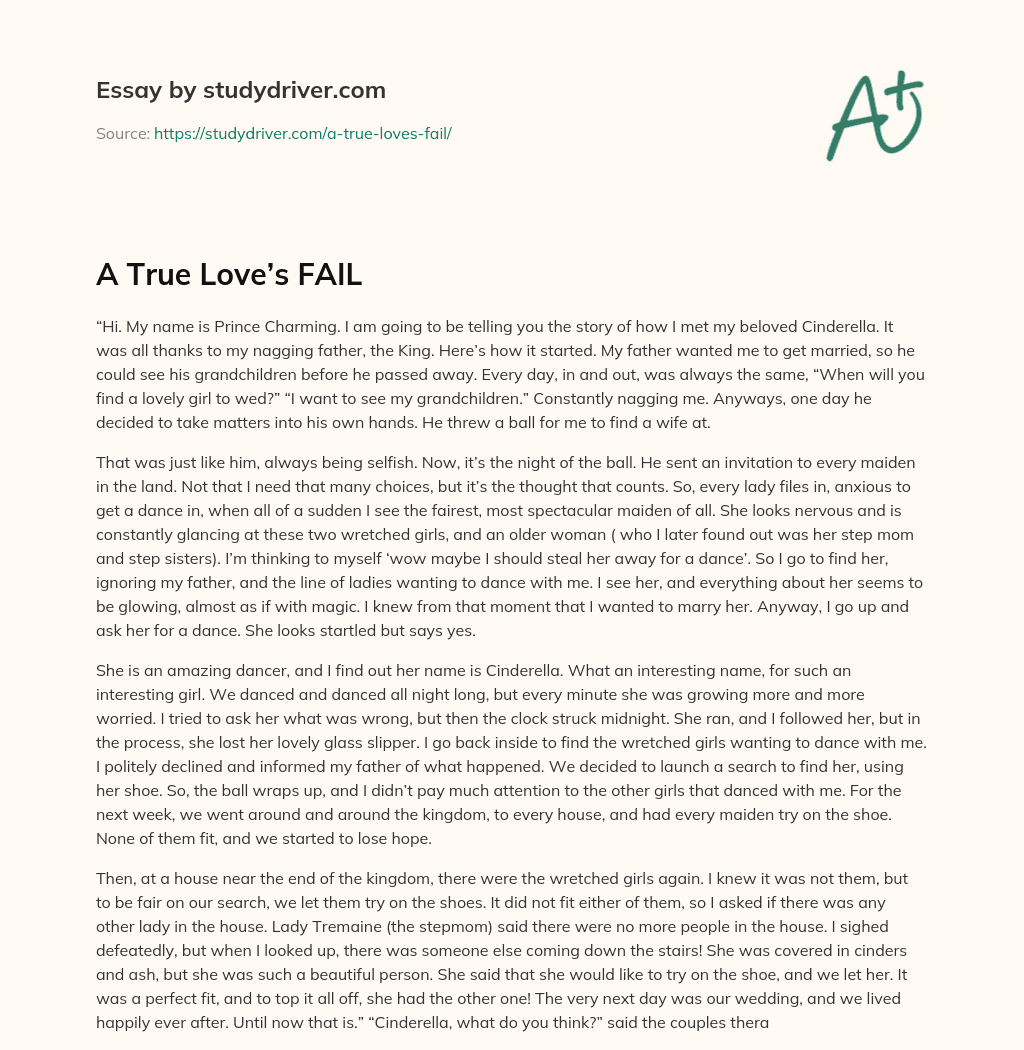A True Love’s FAIL essay
