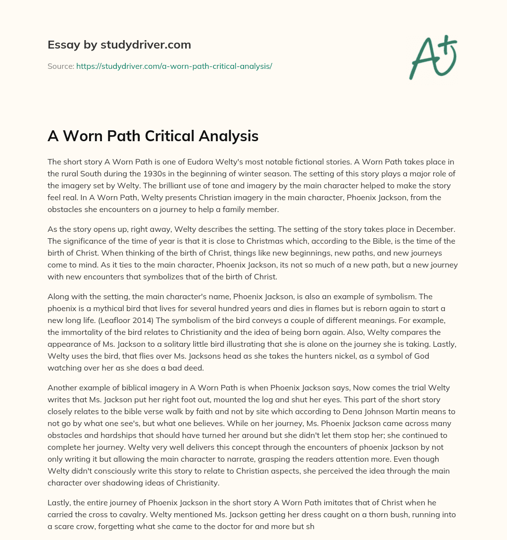 A Worn Path Critical Analysis essay