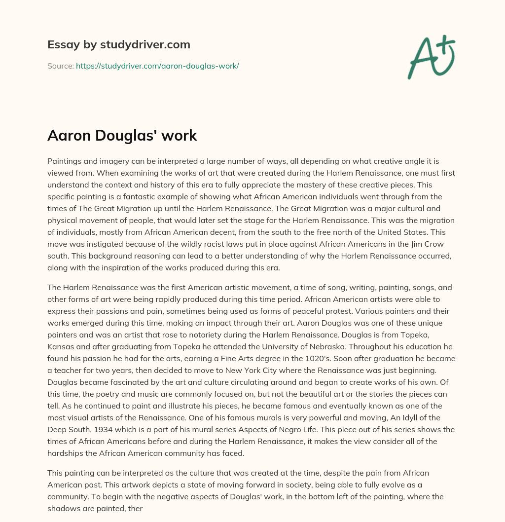 Aaron Douglas’ Work essay