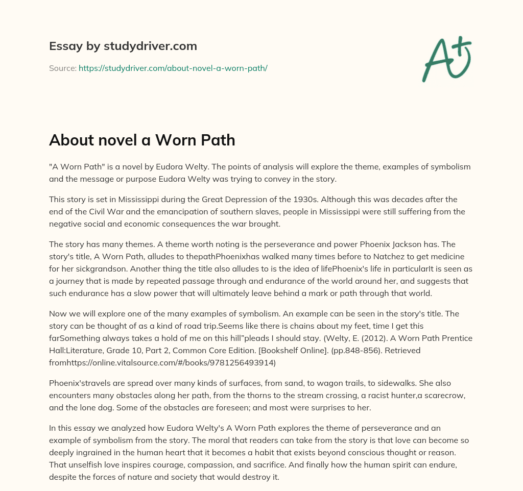 About Novel a Worn Path essay