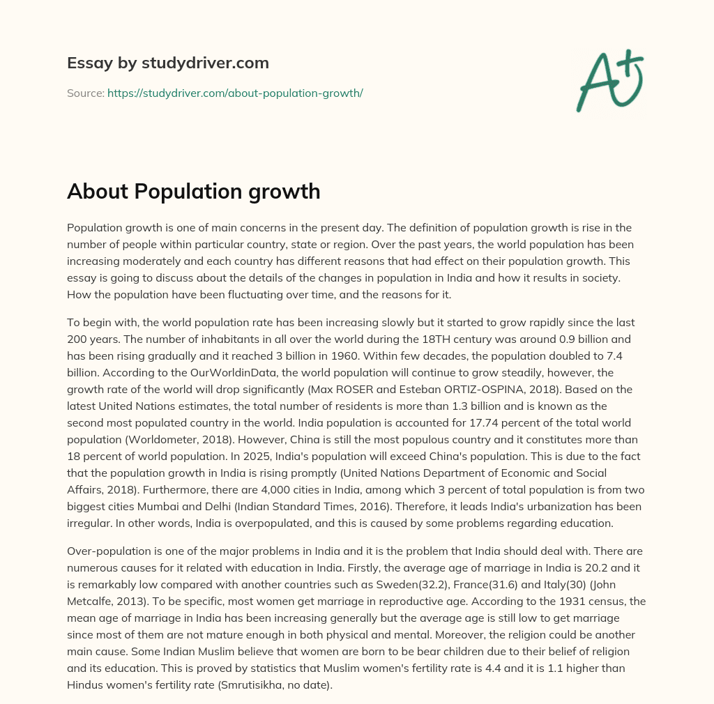 About Population Growth essay
