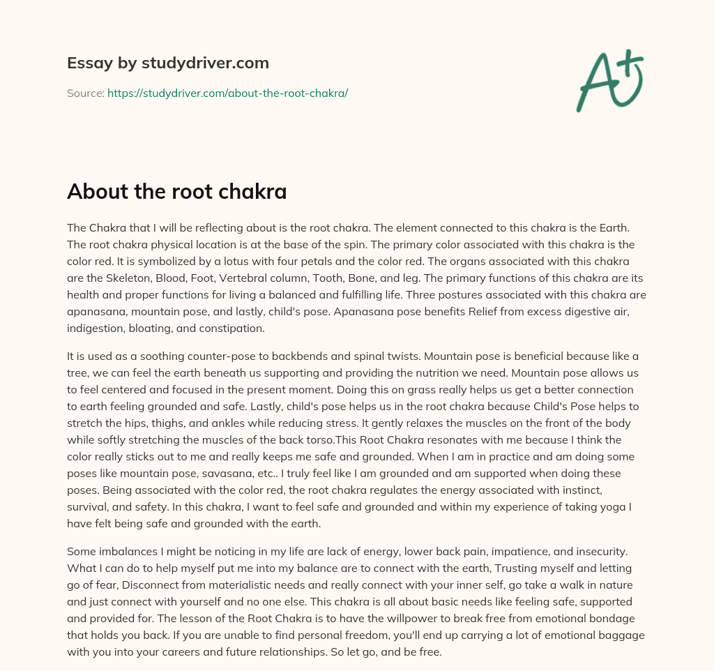 About the Root Chakra essay