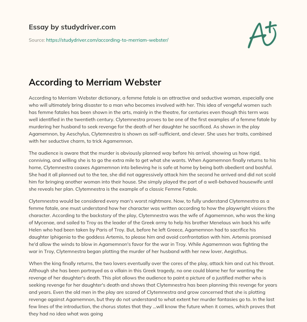 According to Merriam Webster essay