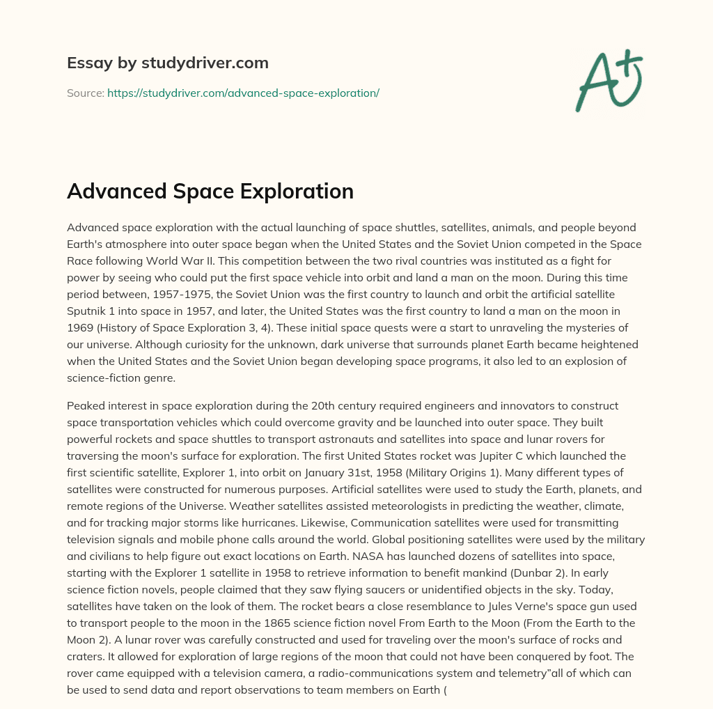 Advanced Space Exploration essay