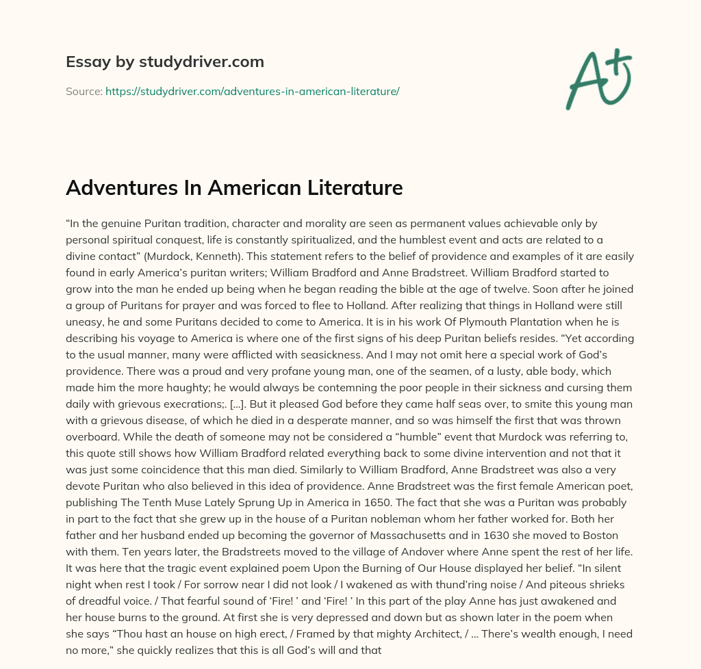 Adventures in American Literature essay