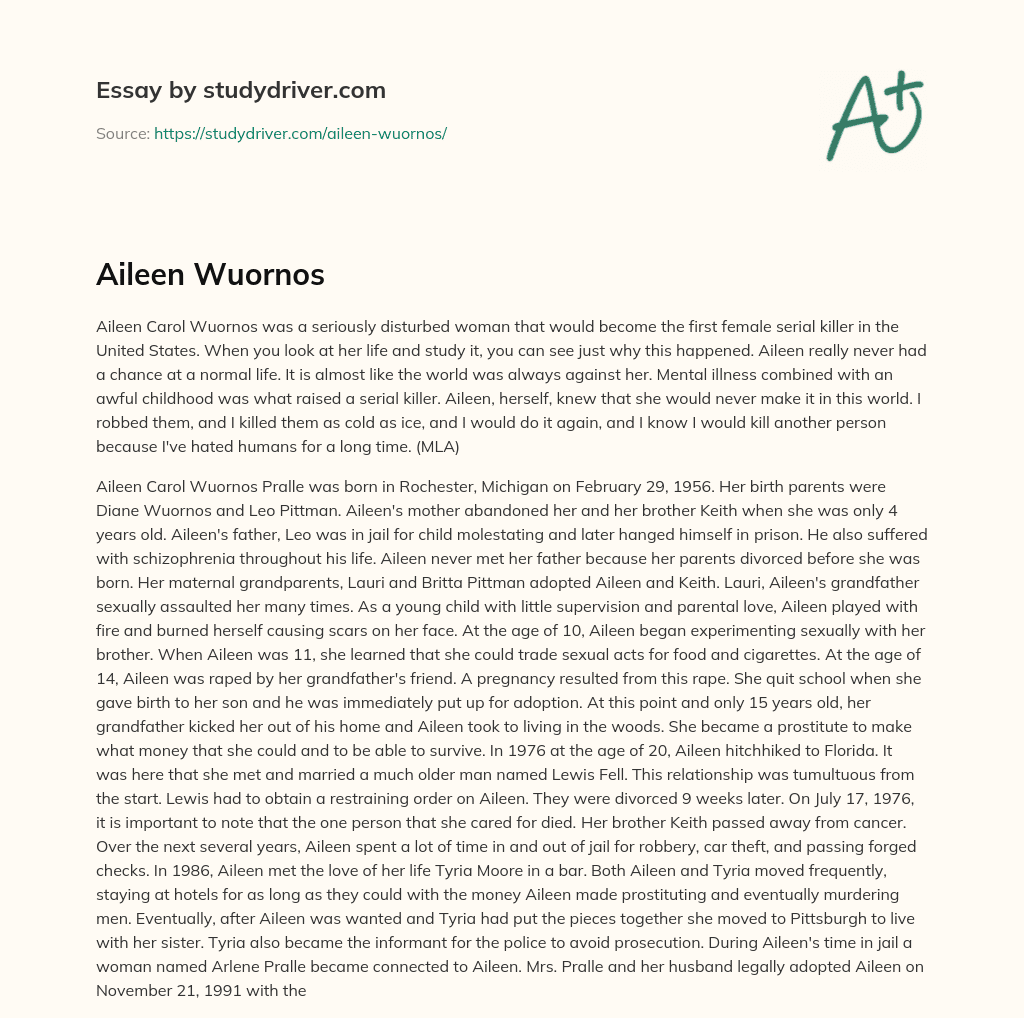 Aileen Wuornos essay