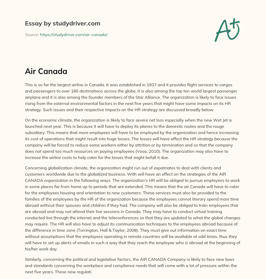 Air Canada essay