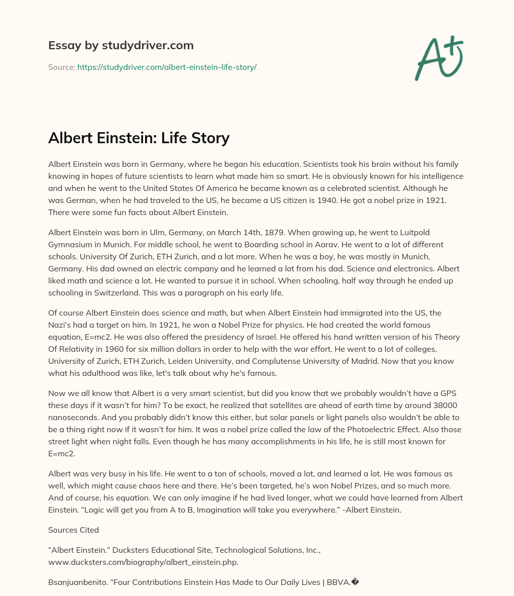 Albert Einstein: Life Story essay