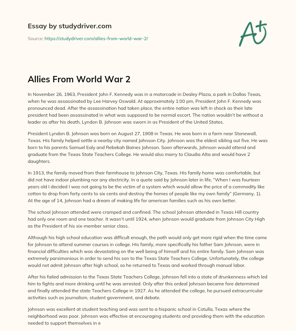 Allies from World War 2 essay