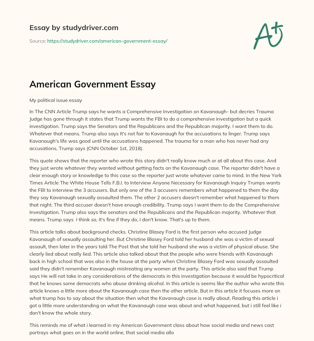 American Government Essay essay