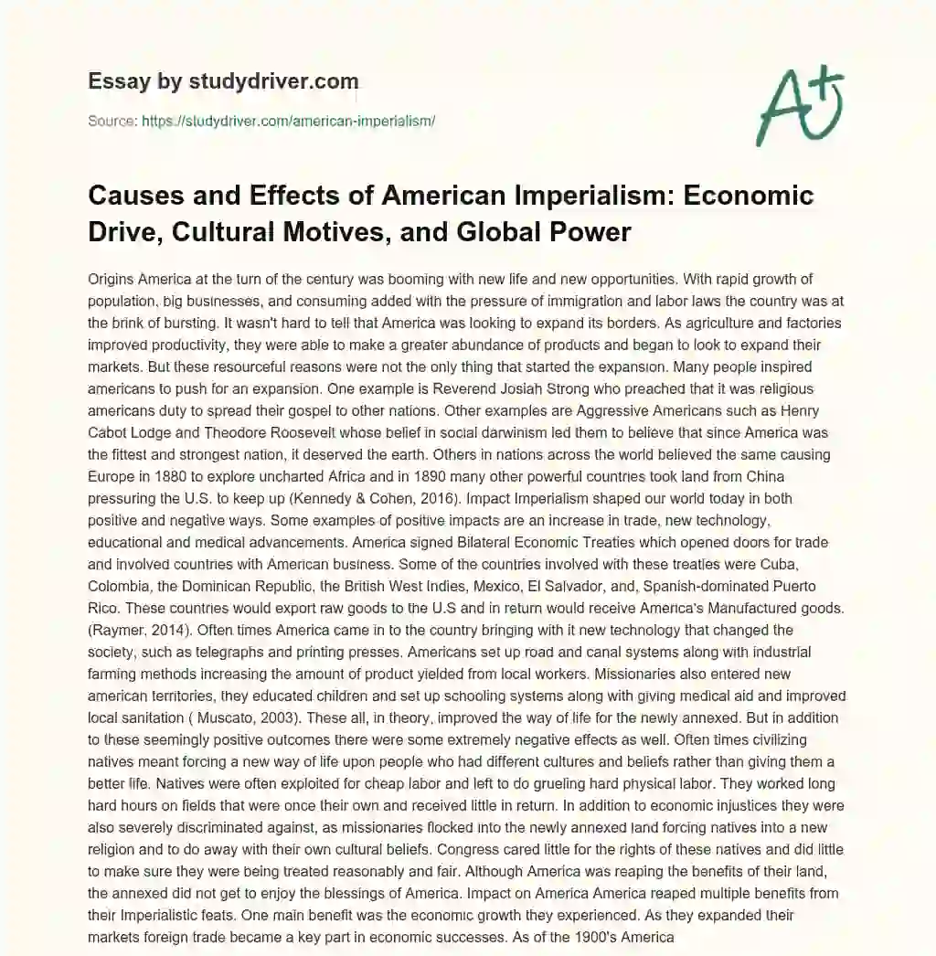 American Imperialism essay