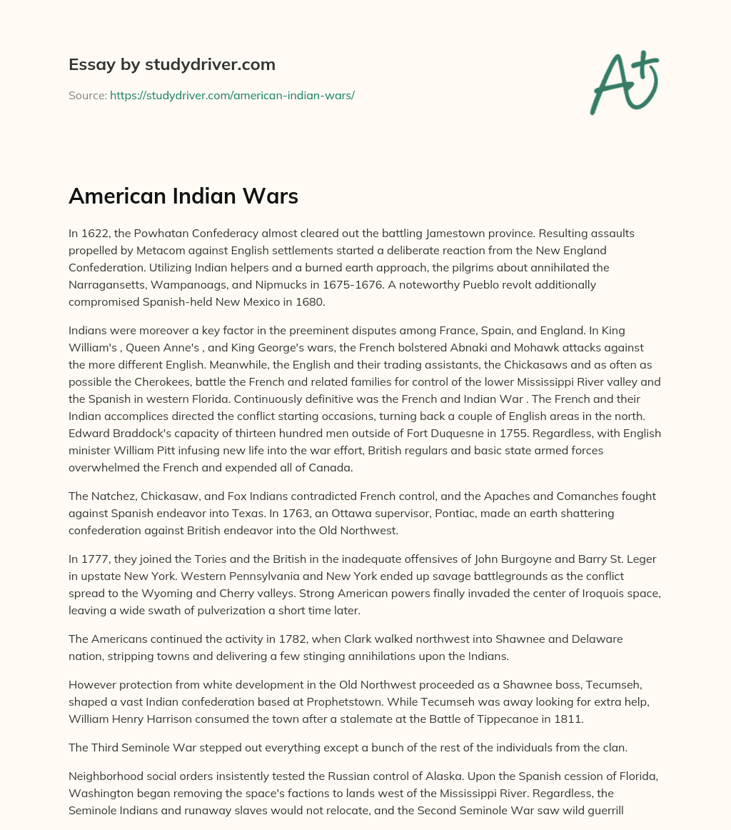 American Indian Wars essay