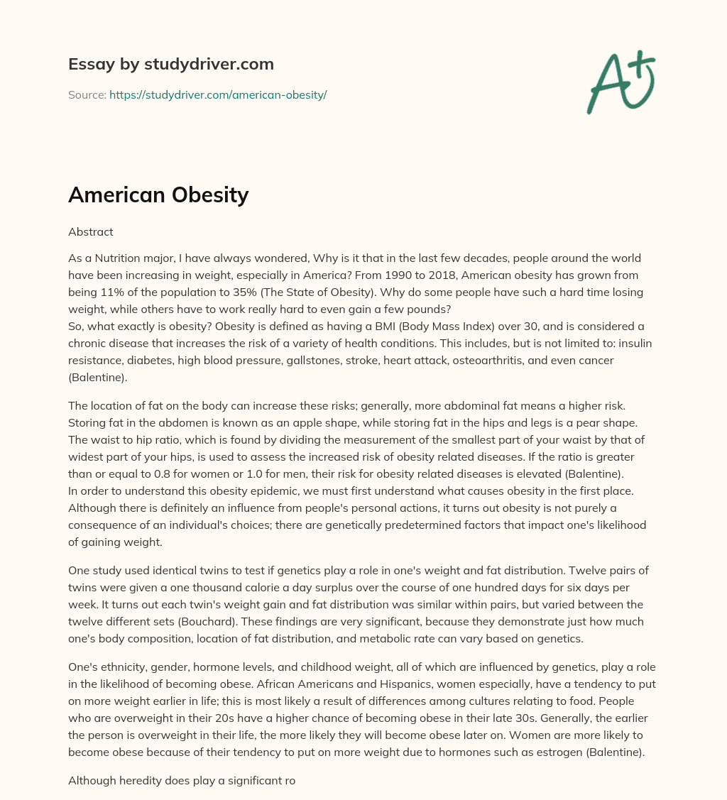 American Obesity essay