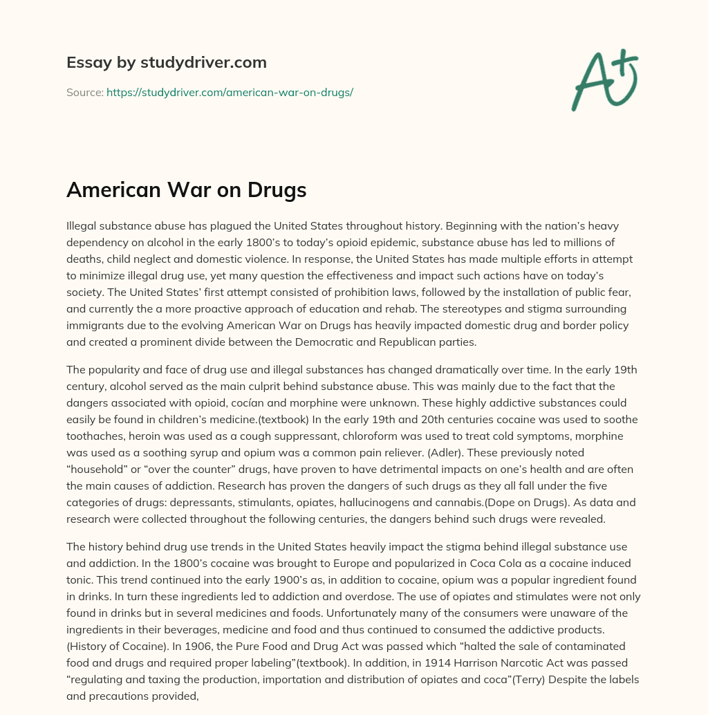 American War on Drugs essay