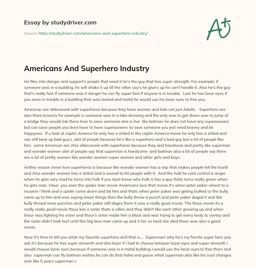 Americans and Superhero Industry essay