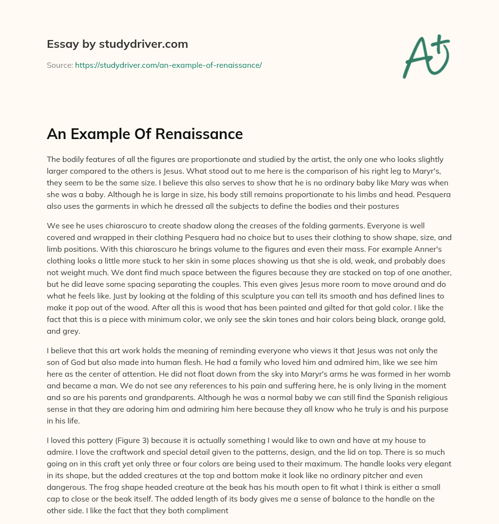 An Example of Renaissance essay