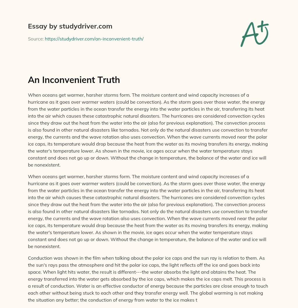 An Inconvenient Truth essay
