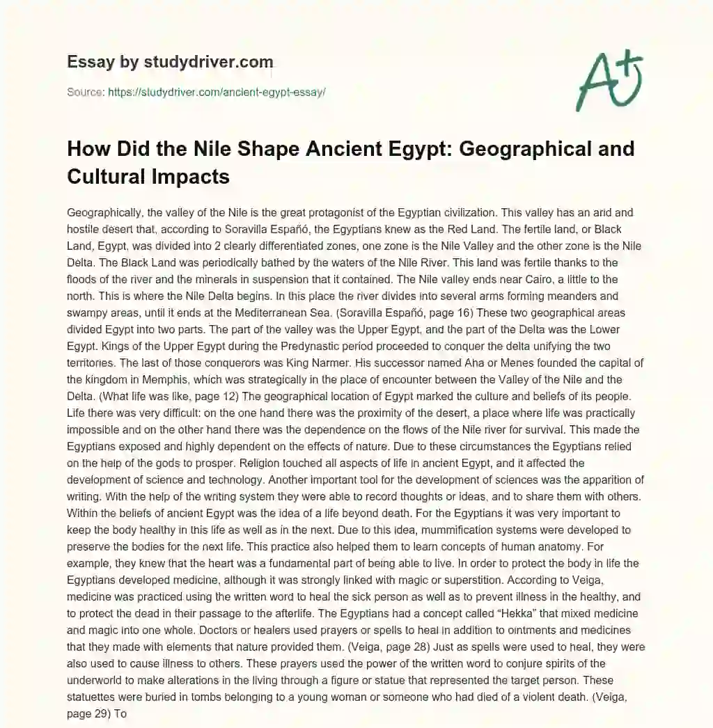 500 word essay on ancient egypt