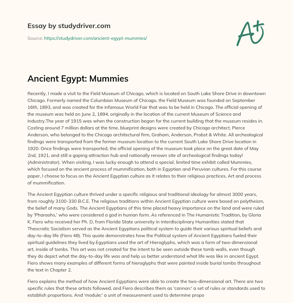 Ancient Egypt: Mummies essay