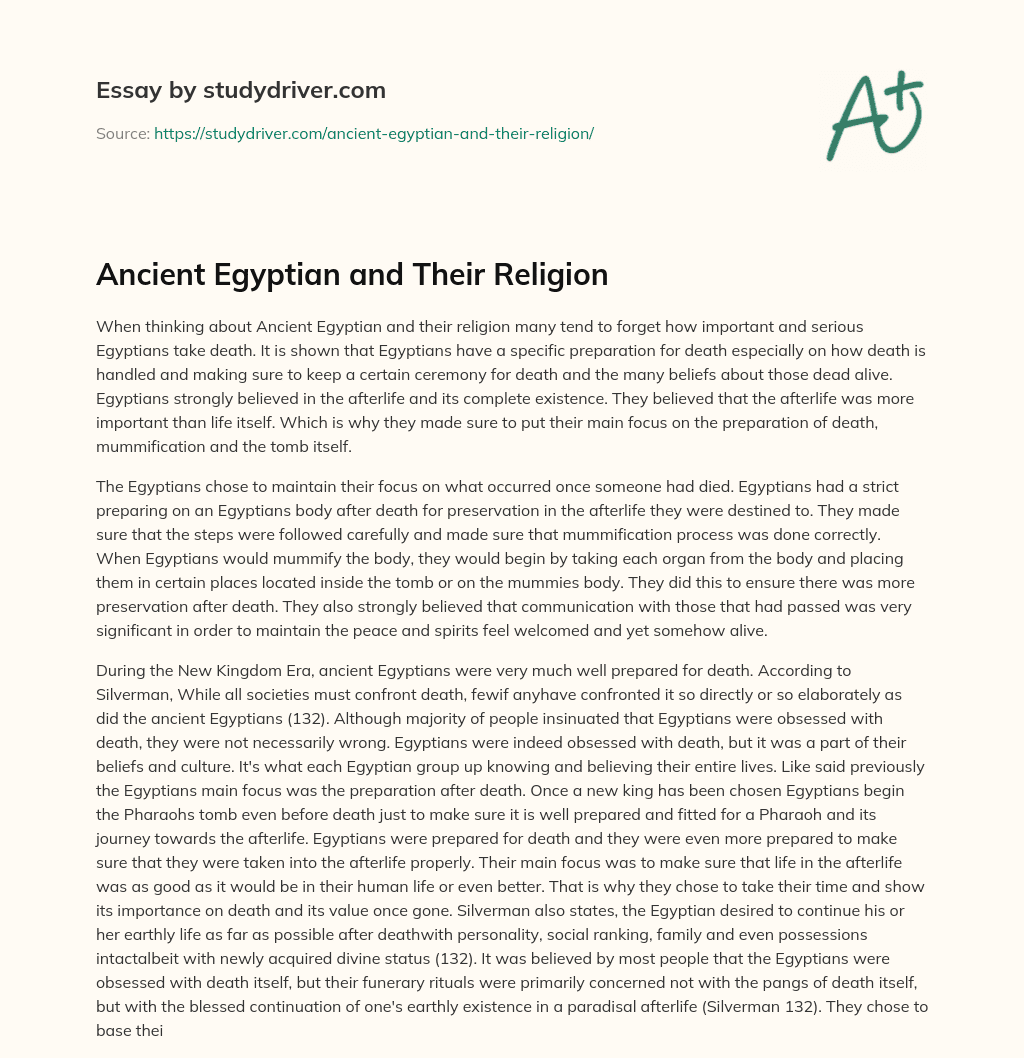 Ancient Egyptian and their Religion essay
