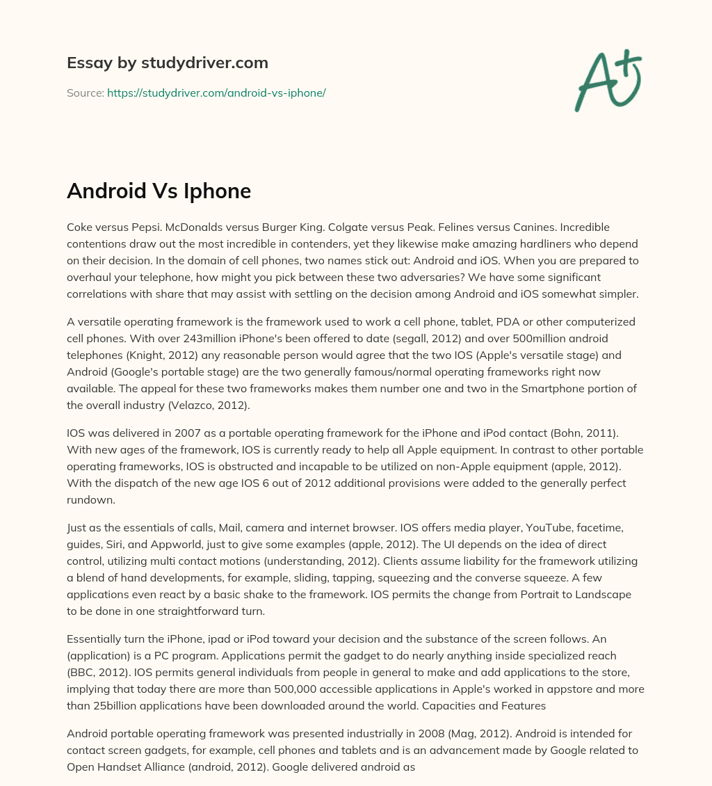 Android Vs Iphone essay