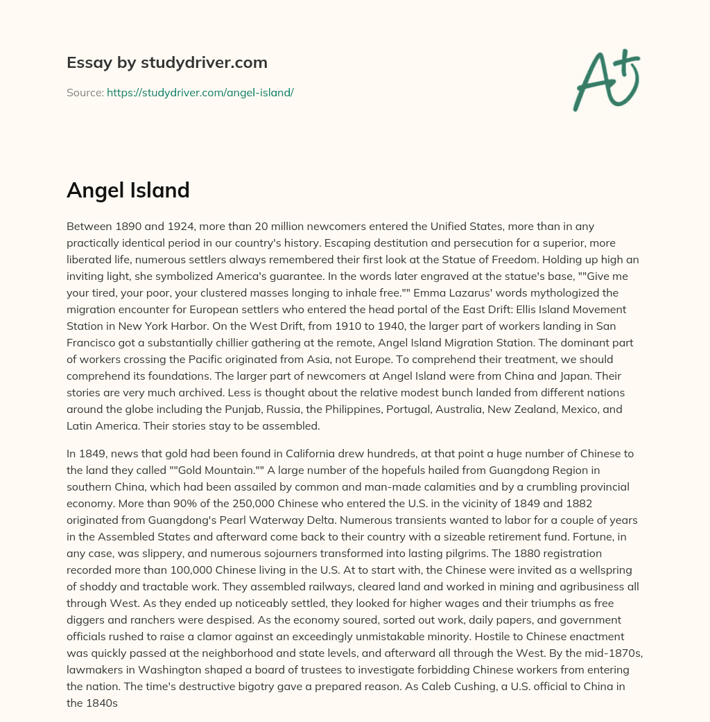 Angel Island essay