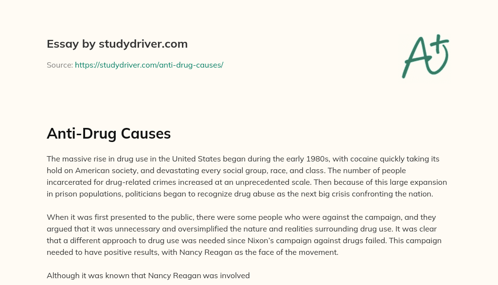 Anti-Drug Causes essay