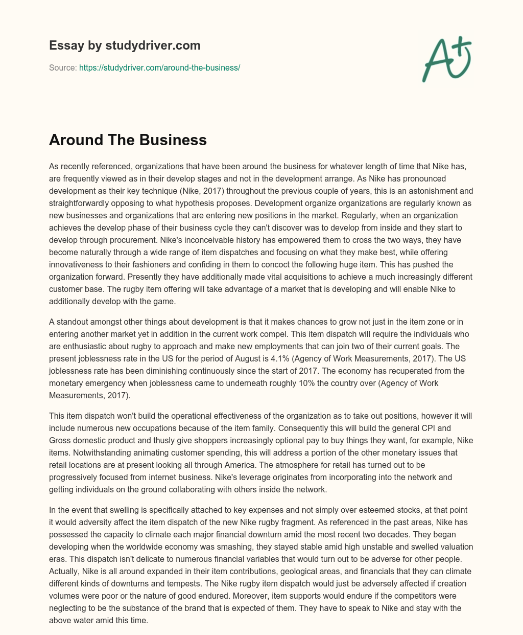 Around the Business essay