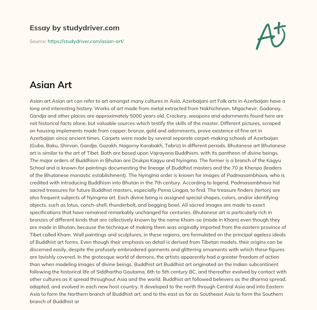 Asian Art essay