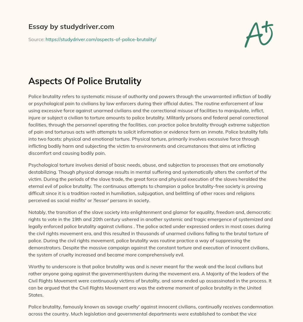 Aspects of Police Brutality essay