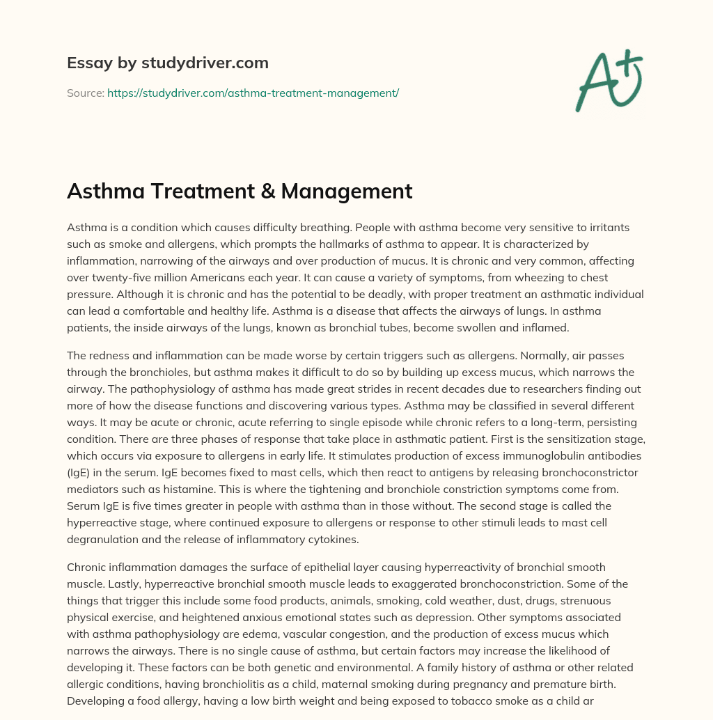 Asthma Treatment & Management essay