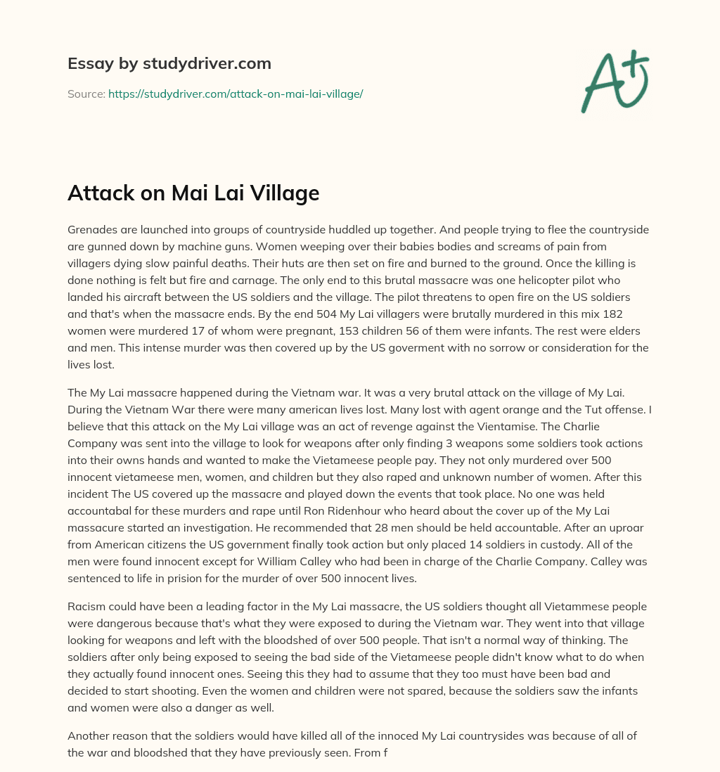 Attack on Mai Lai Village essay