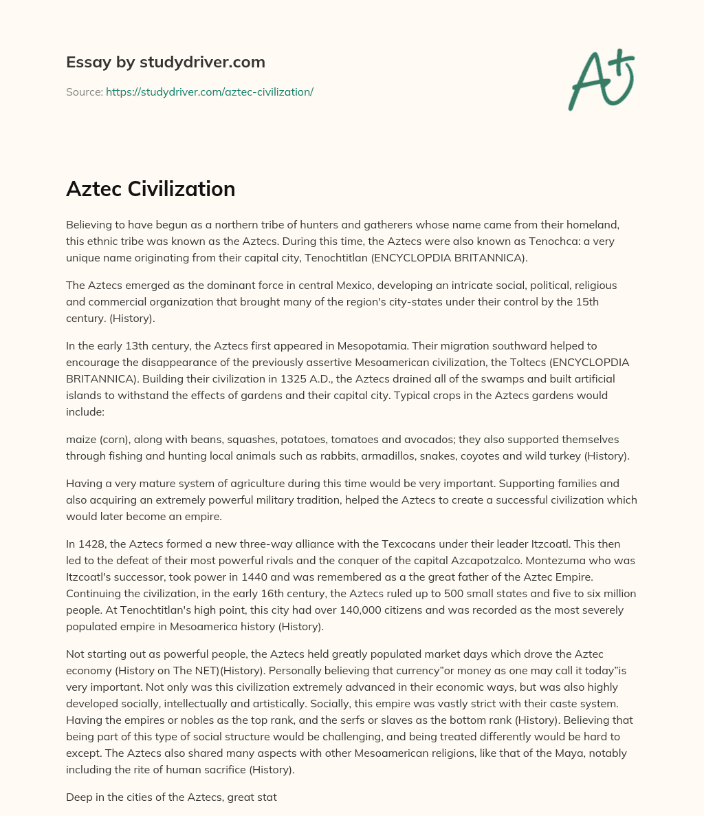 Aztec Civilization essay