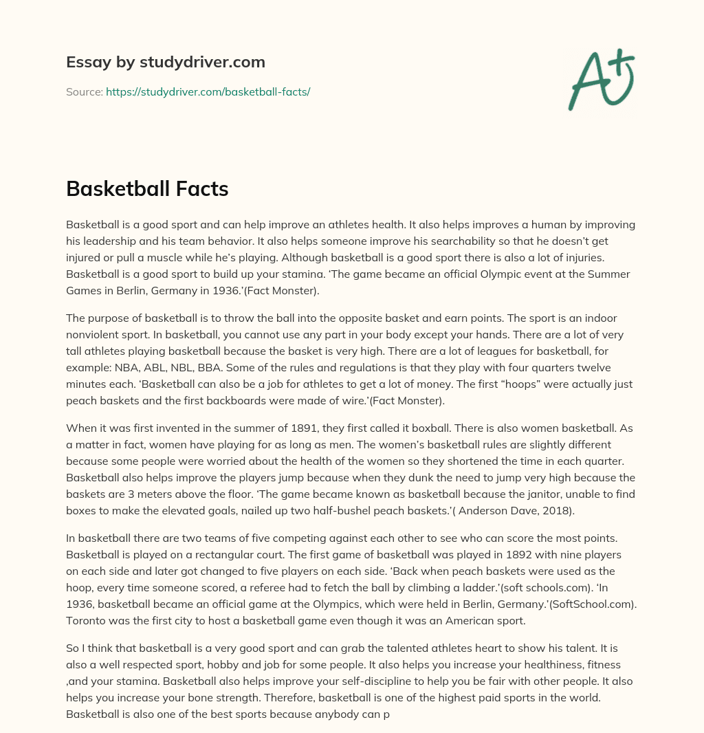 Basketball Facts essay