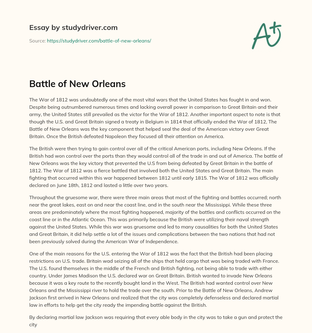 battle of new orleans essay